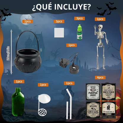Caldero con Esqueleto para Halloween