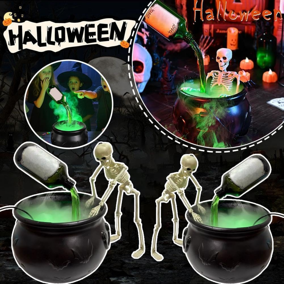Caldero con Esqueleto para Halloween